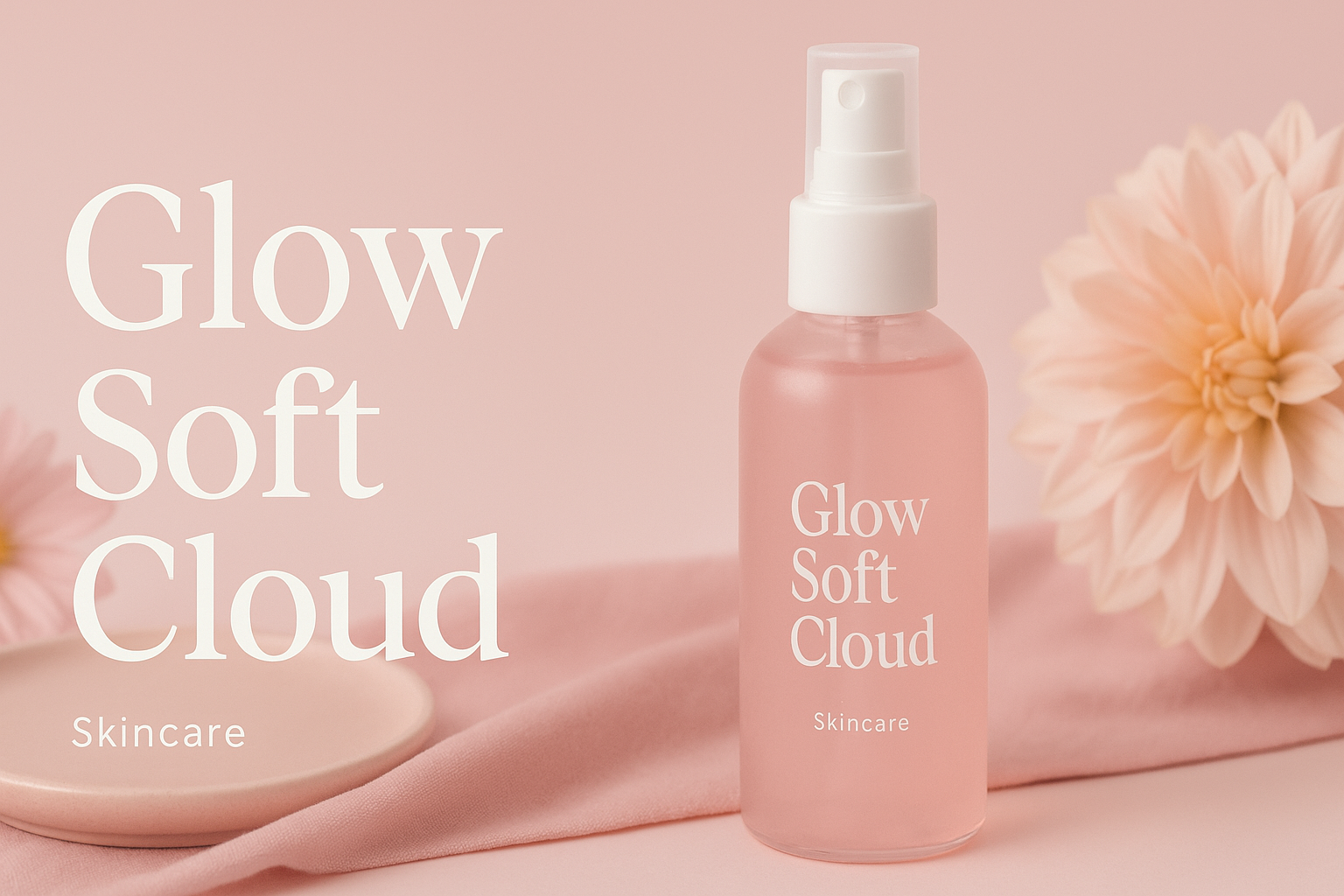 Banner Glow Soft Cloud, bruma hidratante en tonos pastel